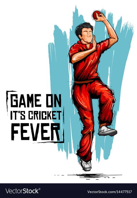 Cricket Bowling Wallpaper, Cricket Illustration Sport Art, Cricket Photoshoot, Cricket Bowler, Cricket Vector, Cricket Illustration, Cricket Bowling, Sports Day Poster, Cricket Logo Design