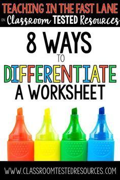 Differentiation In The Classroom, Planning School, Differentiated Learning, Co Teaching, Easy Tricks, Learning Support, Instructional Strategies, Special Education Resources, A Worksheet