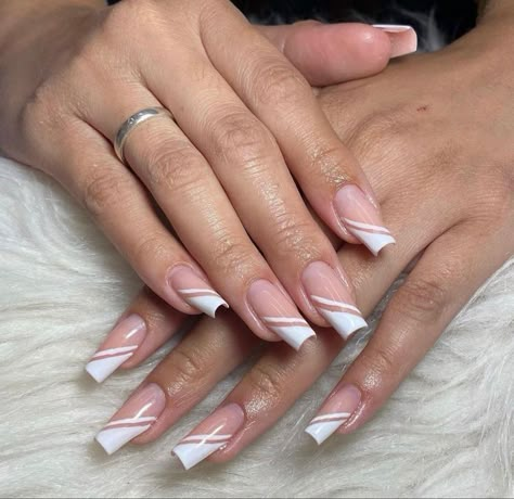 French Tip Nails Coffin Long, White And Pink French Tip Nails, Shiny Nails Designs, Fancy Nails Designs, Girly Acrylic Nails, Work Nails, French Tip Acrylic Nails, Short Square Acrylic Nails, Acrylic Nails Coffin Pink