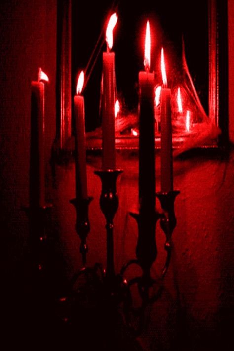 Spooky Candles Candle Gif, Red Aesthetic Grunge, Gryffindor Aesthetic, I See Red, Candle Aesthetic, Red Rooms, Red Candles, Aesthetic Gif, Red Wallpaper