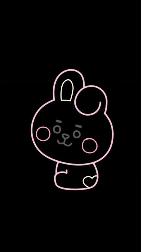 Bt21 Cooky, Bts 21, Dark Black Wallpaper, Pretty Backgrounds, Bts Bt21, Wallpaper Bts, Bts Art, Black Wallpaper, Jung Kook