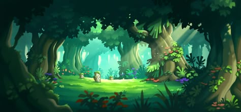 ArtStation - Magic Forest, Raul Rosell Schools Of Magic, 2d Game Background, Forest Cartoon, Game Background Art, Forest Games, Environment Props, 2d Game Art, Forest Background, Forest Illustration