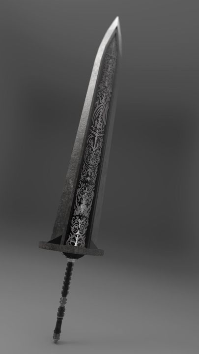 Swords Art, Scimitar Aesthetic, Greatsword Dnd, Dnd Greatsword, Greatsword Design, Greatsword Reference, Greatsword Art, Shield Design Concept, Bleach Bankai Oc