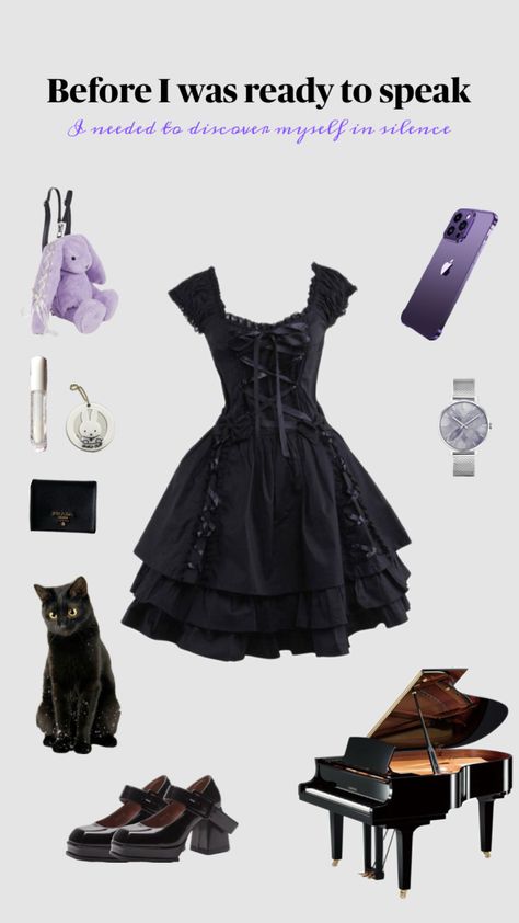 🍇💜🖤🐇🗝️… #outfit #outfitinspo #vibes #wallpaper #vintage #goals #visionboard #visionboardinspo #2024goals #2024visionboardinspo #aesthetic #thatgirl #itgirl #cleangirl #gothgirl #gothoutfitinspo #purplegoth #gothoutfit #cats #blackcat #blackcataesthetic #prada #miffy #dollskill #dollskillinspo #dollskilloutfit #piano #pianist #pianoaesthetic #maryjanes #shoes #maryjanesaesthetic #blackmaryjanes #iphone #watch #gothdress #gothdressinspo #gothdresses bunnybackpack #backpack #girlsbackpack Pianist Aesthetic Girl, Pianist Outfit, Pianist Aesthetic, Mary Janes Aesthetic, Dollskill Outfits, Cute Goth Outfits, Goth Outfit Inspo, Purple Goth, Black Cat Aesthetic