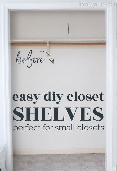 Organization Hacks Kitchen, Easy Diy Closet, Maximize Small Closet Space, Maximize Small Closet, Easy Closet Shelves, Bedroom Closet Shelves, Small Closet Shelving, Small Closet Makeover, Diy Closet System