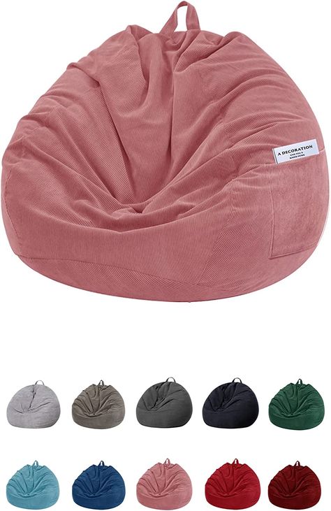 Amazon.com: SANMADROLA Stuffed Animal Storage Bean Bag Chair Cover (No Beans) for Kids and Adults.Soft Premium Corduroy Stuffable Beanbag for Organizing Children Plush Toys or Memory Foam Extra Large 300L (Pink) : Home & Kitchen Bean Bag Storage, Stuffed Animal Bean Bag, Pouf Chair, Bean Bag Chair Covers, Old Pillows, Kids Bean Bags, Bean Bag Covers, Storage Chair, Fabulous Christmas