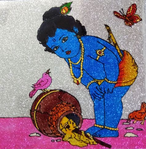 Bal Krishna Krishna Glass Painting, Buddha Art Drawing, William Golding, Glass Painting Designs, Buddha Art, Fabric Paint, Lord Krishna, Paint Designs, Glass Painting