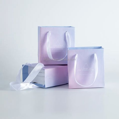 Unique Gradient Light Purple Luxury Charming Ribbon Handle Bag Boutique Small Charms Gemstone Crystal Gift Paper Bags - Buy Luxury Shopping Gift Paper Bag,Recyable Paper Bag,Paper Bags With Ribbon Product on Alibaba.com Purple Gift Bag, Insta Branding, Luxury Paper Bag, Gift Paper Bag, Gradient Light, Shopping Bag Design, Paper Bag Design, Bag Boutique, Brand Research