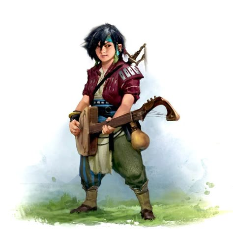 Female Halfling Bard Jamming - Pathfinder 2E PFRPG PFSRD DND D&D 3.5 4E 5E 5th ed d20 fantasy Halfling Bard Female, Dnd Bard Female, Pathfinder Bard, Halfling Dnd, Halfling Character Art, Female Halfling, Halfling Bard, Dnd Halfling, Dnd Bard