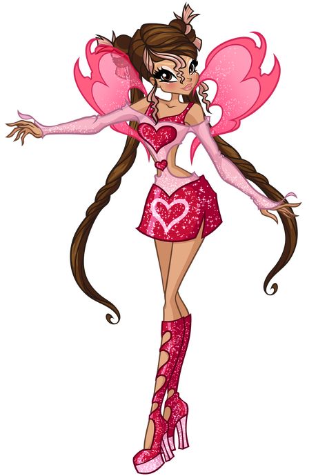 Winx Fairy Of Love, Winx Club Oc Fairy Of Love, Charmix Winx Club Oc, Winx Charmix Oc, Winx Club Charmix Oc, Winx Club Transformations, Winx Club Oc, Fire Fairy, Magical Girl Outfit