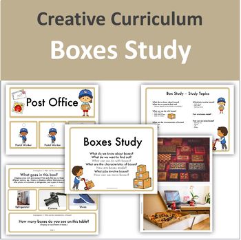 Boxes Study - Creative Curriculum This resource includes:*study sign*study topic signs*questions of the day (including pictures and illustrations)*dramatic play - post office Teaching Strategies Creative Curriculum, Preschool Routine, Questions Of The Day, Daycare Curriculum, Bee Life Cycle, Abc Patterns, Classroom Routines, Creative Curriculum, Classroom Jobs