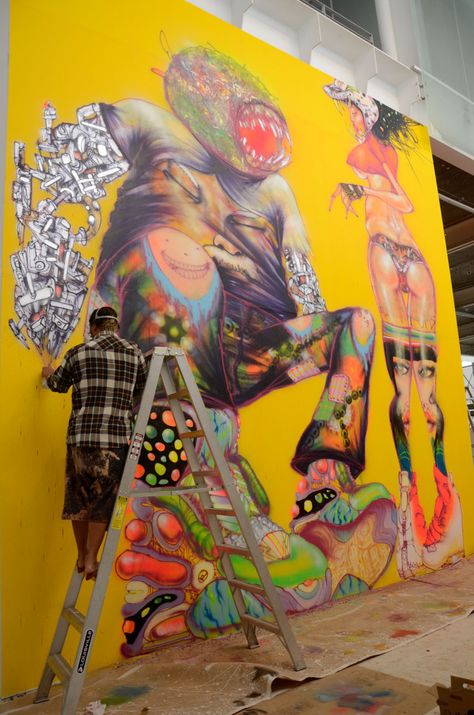 AM: David Choe @ Museo Universitario del Chopo David Choe Graffiti, Hotel Mural, David Choe Art, David Choe, Illustration Reference, Murals Street Art, Arts Ed, Street Art Graffiti, Art Movement