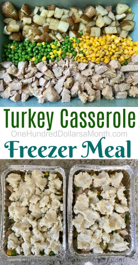 Turkey And Mashed Potatoes, Quick Cheap Meals, Cheap Meals To Make, Budget Freezer Meals, Freezable Meals, Turkey Casserole, Handsome Husband, Budget Cooking, Freezer Meal Prep