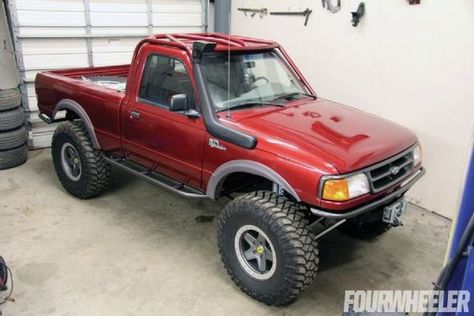 ’93-’97 Ford Ranger It’s no secret that we are fans of the Ford Ranger. In fact, it may be the most sensible and builder-friendly platform on our list. The Ranger has an enthusiast following that rivals the highly coveted Toyota mini-truck and if you have ever spent any time in the Southern California desert you would have thought they were handing out Rangers at the state line. 1997 Ford Ranger, 1996 Ford Ranger, 4x4 Ford Ranger, Ford Ranger Pickup, Customised Trucks, Ford Ranger Raptor, Four Wheeler, Ranger Truck, Ford Ranger Truck