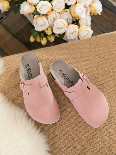 Exude casual-cool style in comfort in these slip-on-and-go clogs, crafted from a soft suede in a versatile neutral hue for effortless pairing. A durable TPU sole ensures tread-safe steps. Suede upper Man-made leather lining Man-made insole TPU sole Pink Clogs Outfit, Pink Clogs, Clogs Outfit, Pink Uggs, Suede Clogs, Clog Slippers, Grey Crewneck, Shoe Inspo, School Shoes