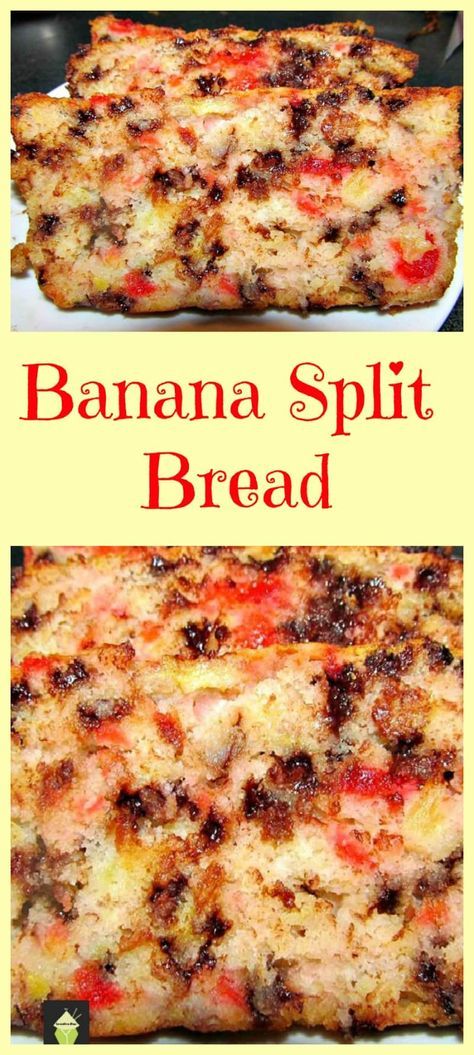 Fruit Bread, Quick Bread Recipes, Bread Recipes Sweet, Bread Cake, Dessert Bread, Banana Recipes, Banana Split, Bread Recipes Homemade, Banana Bread Recipes