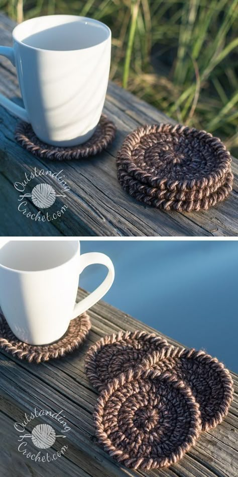 Modern Crochet Coaster Patterns for Gifting, Self-Using & Fun Crochet Coaster Chart, Crochet Pattern For Coasters, Crochet In A Day Projects, Circle Coaster Crochet Pattern, Crochet Round Coasters Free Pattern, Crochet Costers Ideas Free, Crochet Simple Coaster, Crochet Gifts Modern, Free Crochet Christmas Coasters