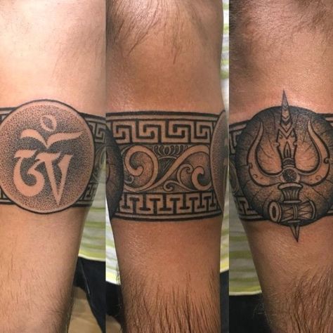 Armband tattoo #wristtattoo #mentattoo Round Tattoo Design For Men, Best Wrist Tattoos, Shiva Trishul, Ankle Band Tattoo, Wrist Band Tattoo, Band Tattoos For Men, Trishul Tattoo Designs, Round Tattoo, Band Tattoos