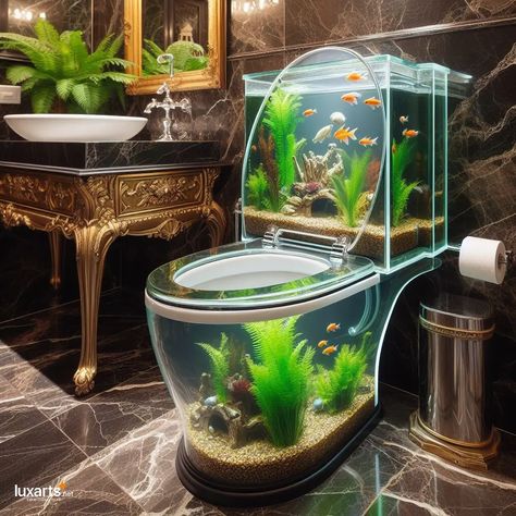 Aquarium Toilet: Immerse Yourself in Underwater Wonder in the Bathroom 6 Crazy Bathrooms, Toilet Drawing, Water Bill, Toilet Design, Backyard Pool Designs, Unique Bathroom, Water Usage, Relaxing Bath, Conceptual Design