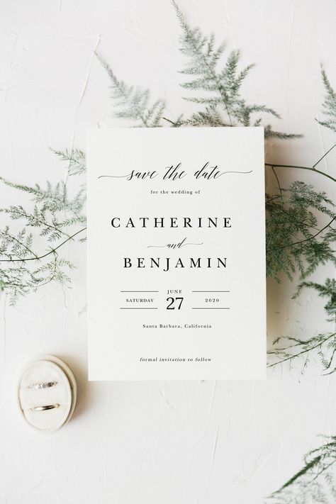 Save The Date Elegant, Elegant Save The Date, Minimalist Save The Date, Save Our Date, Minimalist Invitation, Wedding Printable, Modern Minimalist Wedding, Save The Date Template, Save The Date Templates