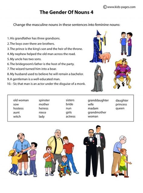 People - Gender 2 worksheets Gender Worksheet Grade 4, Gender Nouns Worksheet, Gender Worksheet, Gender Nouns, Hidden Words In Pictures, Gender In English, Basic English For Kids, Nouns Exercises, Tree Worksheet