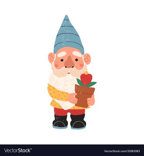 Gnome Illustration, Folk Illustration, Dog Illustrations, Cute Garden, Background Cute, Colorful Illustration, Artist Sketchbook, Garden Gnome, Kids Book