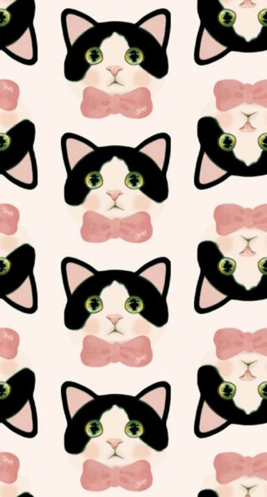 2 kawaii_mbf Tuxedo Cat Wallpaper, Cat Pattern Wallpaper, Wallpaper Design Pattern, Paper Cat, Design Café, Cat Background, Cat Spray, Tuxedo Cat, Dog Wallpaper