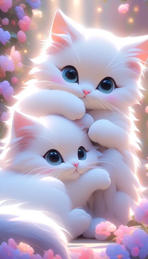 Kitten Wallpaper, Whatsapp Wallpaper Cute, Cute Mobile Wallpapers, Phone Wallpaper Pink, Android Wallpaper Flowers, Cute Animal Clipart, Cute Cat Wallpaper, Cute Cats Photos, White Kittens