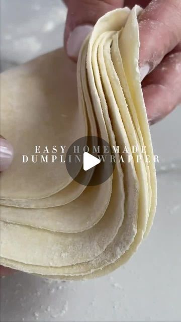 Asian Food | Recipes | Cooking on Instagram: "Homemade dumpling wrappers made simple by @thezettbistro is 👌⁣
⁣
📌Save /share for your next weekly  meal rotation ‼️ ⁣
⁣
Ingredients:⁣
⁣
For about 58 dumpling wrapper all you need is:⁣
⁣
• 400g all-purpose flour (3 cups ＋ 1 tbsp)⁣
• 1 tsp salt⁣
• 220ml very hot water (1 cup)⁣
⁣
Due to character limit you can find the full details on her bio⁣
⁣
#dumplingwrappers #homemadedumplings #asiancuisine #diydumplings ⁣
#cookingtutorial #glutenfree" Homemade Dumplings Recipe Flour, Dumpling Videos, Dumpling Wrapper Recipe, Homemade Dumplings Recipe, How To Cook Dumplings, Egg Dumplings, Wonton Wraps, Asian Food Recipes, Dumpling Wrapper