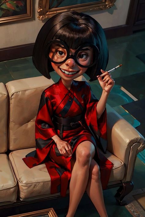 The Incredibles Fanart, Edna Incredibles, Monsters Inc Boo, Character Female, Edna Mode, Phone Humor, Disney Fanart, Fantasy Fiction, Anime Pictures