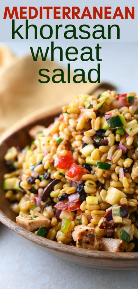 Ancient Grains Salad, Ancient Grains Recipes, Wheat Salad, Salad Jars, Balsamic Vinegar Chicken, Wheat Recipes, Grain Salad, Wheat Berries, Main Dish Salads