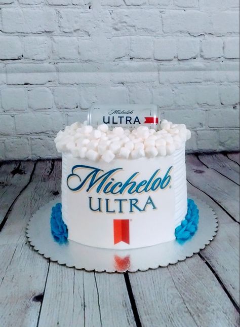 Michelob Ultra Cake, Caramel Cake Filling, Alcohol Beverages, Cake Filling, Michelob Ultra, 21st Birthday Party, Caramel Cake, Cake Fillings, Birthday Party 21