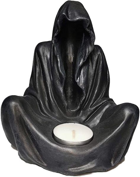 Amazon.com: Muse Design Candle Holder Grim Reaper Gothic Decor Sculptures Statues Art Resin Decorations : Home & Kitchen Gothic Home Design, Emo Decor, Goth Candles, Cool Pottery, House Gadgets, Statues Art, Skull Candle Holder, Castle Ideas, Altar Tools