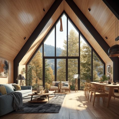 Modern wooden house in the mountains in Scandinavian style Scandinavian Black House, Norway Style Home, Modern Danish House, Minimalist Mountain House, Norway House Modern, Swedish Architecture Scandinavian Design, Nordic Mountain House, Scandinavian Forest House, Scandinavian Cabin Plans