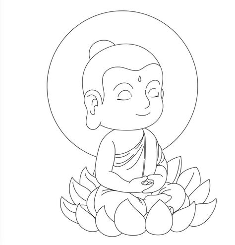 Lord Buddha Drawing, Buddha Sketch, Buddha Drawing, Armband Tattoos, Buddha Art Drawing, Little Buddha, Buddha Art Painting, Mandala Art Therapy, Mandala Art Lesson