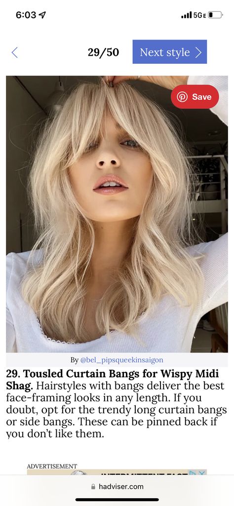 Blonde Fringe, Bombshell Hair, Blonde Hair With Bangs, Haute Hair, Mid Length Hair With Layers, Shag Hairstyles, Sassy Hair, Haircuts Straight Hair, Mid Length Hair