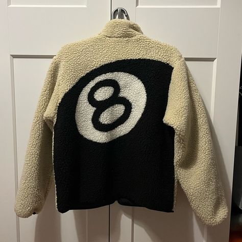 Stussy 8 ball Sherpa Fleece Jacket Stussy 8 Ball Sherpa, Stussy 8 Ball Fleece, 8 Ball Fleece, Stussy 8 Ball, Sherpa Fleece Jacket, 8 Ball, Product Development, Sherpa Fleece, Casual Streetwear