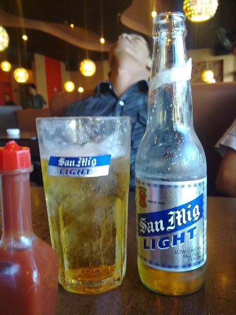 San Mig Light San Mig Light Prank, San Mig Light, San Mig, Light Drinks, Alcohol Aesthetic, Summer 2022, Pool Party, Happy Hour, Beer Bottle