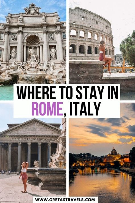 Looking for the best places to stay in Rome? You just found them! In this guide I outlined all the best areas to stay in Rome, explaining what type of traveller they're best suited for and including Rome accommodation options for every budget. Discover where to stay in Rome for the perfect trip! #rome #italy #europe #wheretostayinrome #romewheretostay #bestromehotels Rome Accommodation, Best View Hotel, Where To Stay In Rome, One Day In Rome, Italy Cruise, Rome Guide, Rome Itinerary, Rome Travel Guide, Rome Hotels