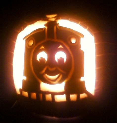 Thomas The Train   2013 Thomas The Train Pumpkin Carving, Thomas The Train Pumpkin, Train Pumpkin Carving, Thomas The Train Costume, Thomas Costume, Train Cupcakes, Train Pumpkin, Thomas Train, Pumkin Carving