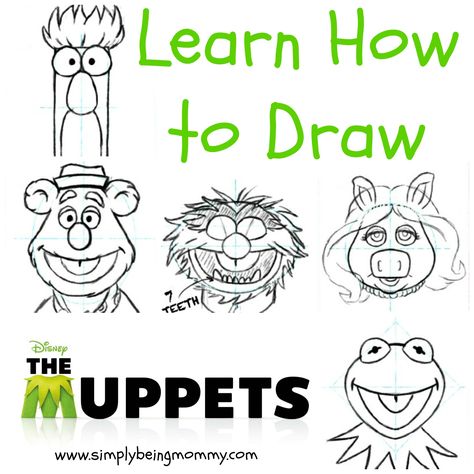 How to Draw The Muppets How To Draw Muppets, The Muppets Drawing, Muppet Art, Draw For Kids, Muppets Party, Sesame Street Muppets, Science History, Fraggle Rock, The Muppet Show