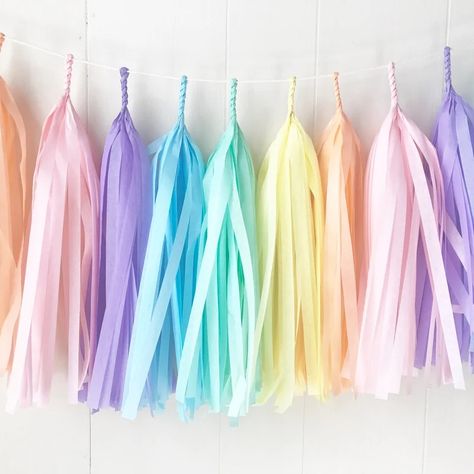 ElisabethNicole - Etsy Rainbow Baby Birthday, Rainbow Tassel Garland, Room Decor Dorm, Tissue Tassel Garland, Tissue Paper Tassel, Tassel Garland, First Birthday Photos, Baby Sprinkle, Kids Room Decor