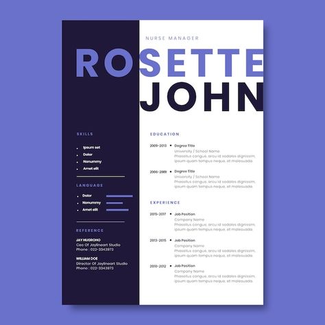 Premium Vector | Minimalist cv template with photo