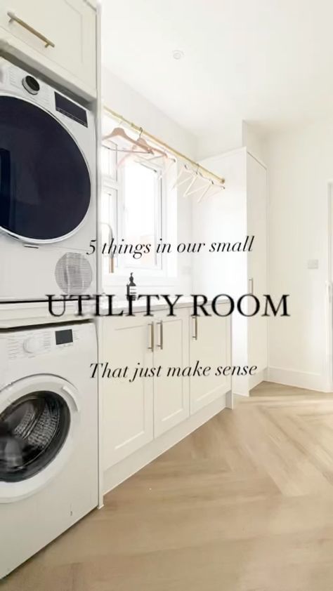 homewiththedenhams on Instagram: 5 things in our small utility room that made sense for us. And no, the tumble dryer isn’t one of them! 😉 What clever space saving hacks… Smart Utility Room Ideas, Small Utility Room With Window, Utility And Downstairs Toilet, Utility Room With Toilet, Small Utility Room With Toilet, Mud Room Utility, Narrow Utility Room Ideas, Utility Room Ideas, Utility Ideas