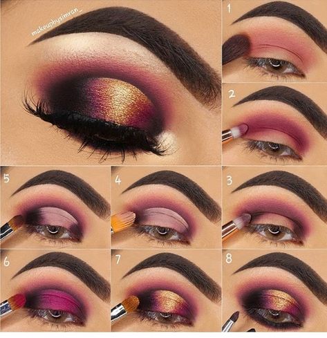 😍😍 Holiday Eye Makeup, Fall Eyeshadow Looks, Eye Makeup Guide, Simran Kaur, Fall Eyeshadow, Maquillage Yeux Cut Crease, Crease Makeup, Makeup Pictorial, Makeup Nails Designs