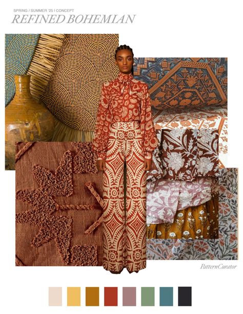 Pattern Curator Trend Service REFINED BOHEMIAN Refined Bohemian, Pattern Curator, Print Trends, Surface Pattern Design, Surface Pattern, Clothes Gift, Mood Board, Pattern Design, Print Patterns