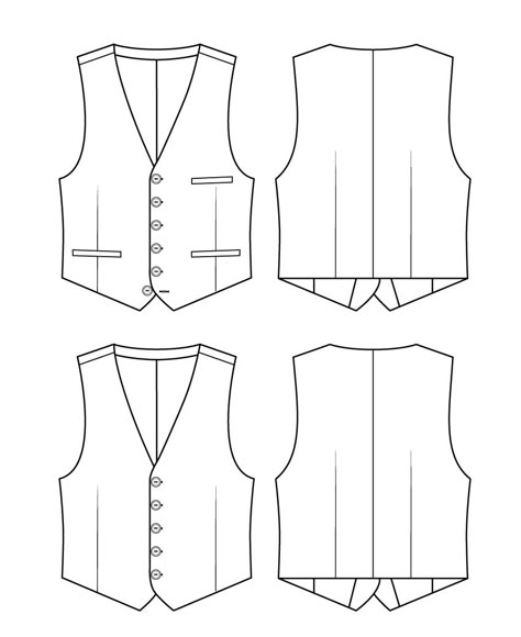 Belvedere-Technical-Illustrations Vest Flat Drawing, Vest Flat Sketch, Vest Technical Drawing, Men Technical Drawing, Vest Sketch, Vest Drawing, Technical Illustrations, Waistcoat Pattern, Waistcoat Fashion