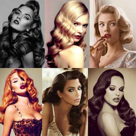 Curls and waves - that's vintage feel is just wow ... Always seem to mess up the 'bangs' though :( http://valuedvintage.com Retro Waves Hair, Cabelo Pin Up, Look Gatsby, Vintage Hairstyles Tutorial, Vintage Hairstyle, Wavy Hairstyles Tutorial, 50s Hairstyles, Retro Glamour, Makijaż Smokey Eye