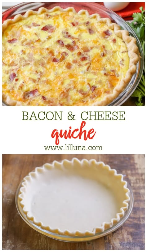 Delicious Breakfast Foods, Bacon And Cheese Quiche, Breakfast Quiche Recipes, Quiche Recipes Easy, Hot Breakfast, Bacon And Cheese, Easy Bacon, Cheese Quiche, Southern Food