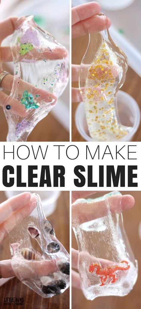 Long Lasting Slime Recipe, Slime Kit Diy, Science Party Food, Glue Recipe, Slime Clear, Clear Things, Clear Glue Slime, Tactile Sensory, Glue Slime